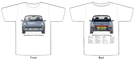 Porsche 911SC Cabriolet 1982-84 T-shirt Front & Back